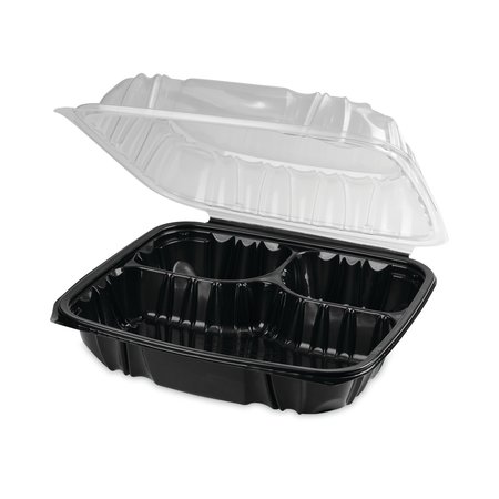 Pactiv EarthChoice Hinge-Lid Takeout Container, 3-Cmp, 34oz, 10.5x9.5x3, PK132 PK DC109310B000
